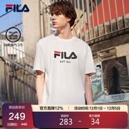 FILA 斐樂(lè )官方男女同款針織T恤2025年夏季純棉寬松休閑情侶短袖t恤