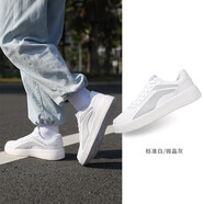 LI NING李寧男鞋板鞋夏季新款小白鞋男款休閑鞋子男士透氣運動(dòng)鞋空軍一號 AGCT513-3標準白/微晶灰 39