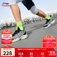 李寧童鞋兒童籃球鞋男女大童音速8透氣減震支撐運(yùn)動(dòng)鞋YKBS046 黑色-11 37