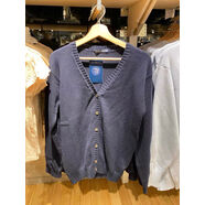 BrandyGirl美式復古學(xué)院風(fēng)jk制服v領(lǐng)單排扣針織衫bm中長(cháng)款毛衣外 藏青色