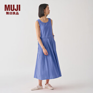 無(wú)印良品（MUJI） IDEE 女式 平紋 連體裙 女裝連衣裙裙子春季 無(wú)袖可疊穿 背心裙 藍紫色 M 155/80A