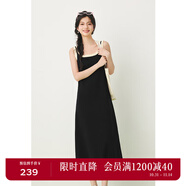 詩凡黎（'SEIFINI）黑色條紋拼接針織背心裙2024春新款裙子中長氣質背帶連衣裙 黑色針織款 M 160/84A