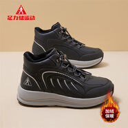 足力健老人鞋加絨高幫棉鞋女2025新款冬季中老年防滑保暖雪地靴爸媽鞋 碳灰【男款 加絨保暖】 40