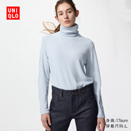 優(yōu)衣庫女裝HEATTECH搖粒絨兩翻領(lǐng)套頭衫/長(cháng)袖25秋冬新款479608 60 淺藍色 XL /165/92A