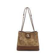 CK&WQ托特包包女式新款秋冬美拉德刺繡大容量時(shí)尚百搭腋下單肩包 棕色