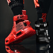 臣町a(chǎn)j男鞋鴛鴦鞋空軍板鞋一號夏季高幫潮鞋春季大碼47碼48碼內增高鞋 紅色+黑色_鴛鴦款(左右顏色隨機配對)_標準運動(dòng)鞋 36