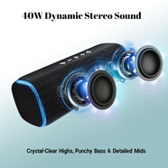 NSY美國便攜式藍牙音箱，IPX7防水，25小時(shí)播放時(shí)間，低音增強LED燈，可作為手鼓擊打奏樂(lè ) 紫色