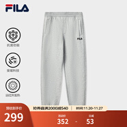 FILA 斐樂(lè )情侶款男女長(cháng)褲25秋冬季新款休閑寬松收口運動(dòng)褲子加絨保暖 【加絨版】煙花云灰-MG XL 180/88A/XL