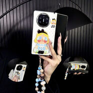 丑娃鏡子適用華為matex6手機殼matex5折疊x3后保護套vivoxfold5 vivo X Fold5 電鍍銀-中軸-荔枝紋-白底波點(diǎn)cry娃+前框