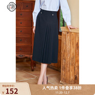 固執（OBSTINATE）春季新款學(xué)院風(fēng)中長(cháng)款百褶a字半身裙00033BQ08586 黑色 S 160/64A