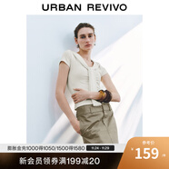 UR2025秋季新款女裝簡(jiǎn)約設計感披肩式修身短袖T恤UWU450013 本白 M