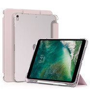 陸桐適用于iPadAir4保護套三折Air4內置筆槽蘋(píng)果A2316半透明磨砂iPad Air10.9英寸硅膠殼輕薄防摔平板 【櫻花粉+鋼化膜】透明磨砂帶筆槽 iPad Air4(10.9英寸)