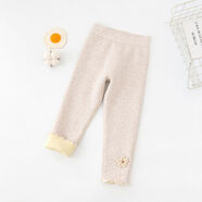 秋裝初冬女寶寶童褲秋季外穿女童打底褲抓毛黑色褲子兒童純棉薄絨 點(diǎn)點(diǎn)花小麥色 100 100碼