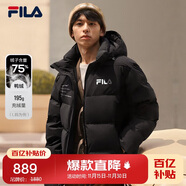 FILA 斐樂(lè )官方情侶羽絨服2025年冬時(shí)尚休閑連帽上衣男女同款保暖外套