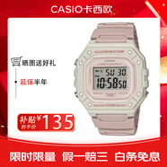 卡西歐手表男女YOUTH系列W-218HC-8A小方塊多功能防水運動(dòng)學(xué)生日韓表 粉紅色W-218HC-4A2 45mm