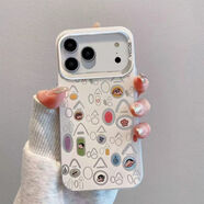 米向哈哈小新適用iphone17promax手機殼蘋(píng)果17手機殼女款iPhone17Pro新款Air卡通17Promax保護套手機套 其他蘋(píng)果型號可留言(鏡孔形狀根據手機對應型號生產(chǎn) 白色【哈哈哈H400】彩銀IMD+一字支架338