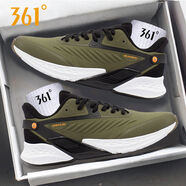 361運動(dòng)鞋男透氣休閑跑步鞋厚底網(wǎng)鞋男款鞋子秋季網(wǎng)面鞋361度男鞋 2209軍綠黑雨屏防潑水 40 40