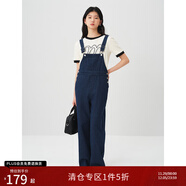 自巧小個(gè)子高腰休閑復古牛仔背帶褲女2024春季新款長(cháng)褲顯高拖地褲 牛仔藍 M (4碼)