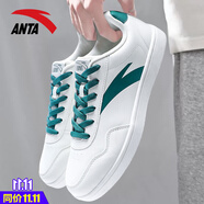 安踏（ANTA）板鞋男鞋秋冬季新款保暖低幫韓版潮厚底學(xué)生跑步休閑運(yùn)動(dòng)小白鞋 -4象牙白/鼠尾草綠 39