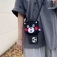 三棲虎煤球熊本熊毛絨零錢(qián)包可愛(ài)斜挎iPhone17promax手機殼適用蘋(píng)果16pro保護套13掛繩15/14情侶12mini吊 熊本斜挎殼 iPhone6sPlus