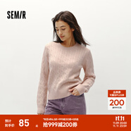 森馬（Semir）森柔毛衫|毛衣女圓領(lǐng)純色打底衫簡(jiǎn)約休閑冬季溫柔系絞花百搭 紅色調(diào)00366 3XL