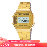 卡西歐（CASIO）手表 經(jīng)典方塊小金表時(shí)尚ins復古男表女表情侶表夜光電子表 A168WG-9W 36mm表盤(pán)男款
