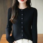 靈動(dòng)的空氣冰絲針織開(kāi)衫女春夏搭配坎肩罩衫寬松薄款帶披肩毛衣外套上衣女 黑色【1617】 均碼 【適合80-135斤】