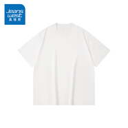 真維斯（Jeanswest）NG真維斯2025春季酒紅色連帽衛衣男女同款寬松純色T恤春秋款外套 白色210G#重磅短T 【純棉純色】 S #面料