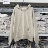 EssentialsFOG復線(xiàn)25新款高街休閑寬松金屬壓膠拉鏈開(kāi)衫連帽衛衣潮 石楠灰 拉鏈加絨外套 頂級版本 S  短寬版型 建議172  120斤左右穿