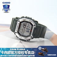 卡西歐（CASIO） 男表女表卡西歐手表男女情侶表學(xué)生時(shí)尚運動(dòng)表太陽(yáng)能雙顯電子表 MWD-110H-3AVDF墨綠銀盤(pán)