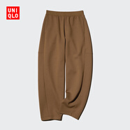 優(yōu)衣庫女裝快干休閑廓形褲運動(dòng)彎刀鐮刀褲高腰速干新款479619 36 褐色 XL /165/76A