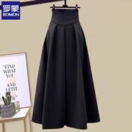 羅蒙毛衣兩件裙女裝大碼微胖mm小個(gè)子高級感韓系入秋冬裝搭配一整套裝 黑色半身裙 M 【90-100斤】