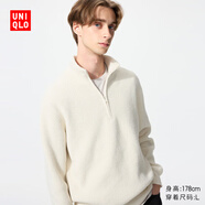 優(yōu)衣庫(kù)男女裝souffle yarn舒芙蕾半拉鏈針織衫毛衣毛衫新款478546 01 乳白色 XL /180/108B