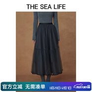 THE SEA LIFE歐海一生 半身裙女24秋輕盈細膩朦朧感飄逸網(wǎng)紗半身裙B13117 苜?；?L