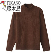 啄木鳥(niǎo)（TUCANO）毛絨衫上海品牌女寬松加厚毛衣秋冬新款中年內搭半高領(lǐng) 粉色旗艦款 M 適合-110斤旗艦款
