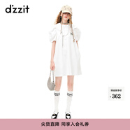 DZZIT地素時(shí)尚春夏甜酷少泡泡袖娃娃領(lǐng)短袖連衣裙3H2O4501B 白色 S