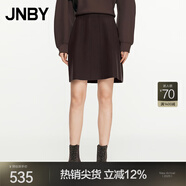 JNBY/江南布衣春秋半身裙通勤H型巴素蘭羊毛短款腰裙5O8D13680 201/暗咖 L