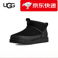 UGG秋季新款男士舒適簡(jiǎn)約平底保暖經(jīng)典超短靴休閑雪地靴 BLK111黑色 加絨 36 401鞋內長(cháng)CM