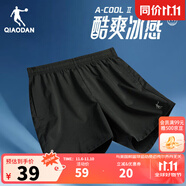 喬丹運(yùn)動(dòng)短褲男運(yùn)動(dòng)褲子男夏季速干透氣籃球跑步梭織五分褲 黑色 -透氣速干-無(wú)拉鏈-1318 XL