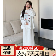 媽媽本色孕婦連衣裙套裝春秋2025新款韓版高級感圖案印花衛衣半身裙 M