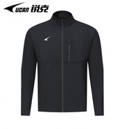 銳克UCAN銳克秋冬加絨保暖運動(dòng)外套男足球組隊訓練服開(kāi)衫上衣休閑衛衣 黑色 M