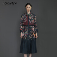 達衣巖浪漫松弛2025冬新品田園風(fēng)棉紡手繪動(dòng)植物波點(diǎn)印花連衣裙女 安第斯綠 S