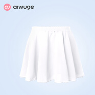 艾舞戈兒童芭蕾舞裙女童舞蹈紗裙半身裙一片式練功服短裙小圍裙跳舞裙 松緊帶-白色 L