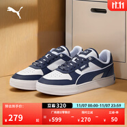彪馬（PUMA）經(jīng)典復(fù)古透氣小白鞋男女情侶款百搭休閑板鞋CAVEN 384953 白-海軍藍(lán)-海軍藍(lán)-25 43