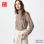 優(yōu)衣庫女裝HEATTECH搖粒絨兩翻領(lǐng)套頭衫/長(cháng)袖25秋冬新款479608 32 深米色 L /160/88A