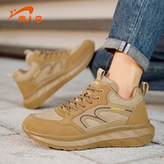 貴人鳥(niǎo)休閑鞋男鞋2025冬季新款減震保暖戶(hù)外鞋子舒適復古厚底增高運動(dòng)鞋 土黃色 39