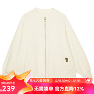 雲上生活女裝棒球款短外套新款寬松簡(jiǎn)約設計感外套女2025秋W5939X 白色 L