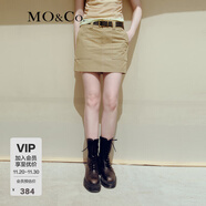 MO&Co.半身裙夏工裝風(fēng)口袋中低腰A字利落剪裁酷辣附腰帶摩安珂 卡其綠色 S 160