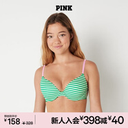 維多利亞的秘密 PINK 2804圓盤(pán)胸外擴文胸舒適薄襯墊3/4罩杯無(wú)痕文胸內衣女 5S1Y綠白條紋/粉 11202804 75C （34C）