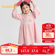 巴拉巴拉童裝女童連衣裙學院風A字裙2025秋寶寶翻領(lǐng)裙子甜美209325111002